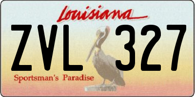 LA license plate ZVL327