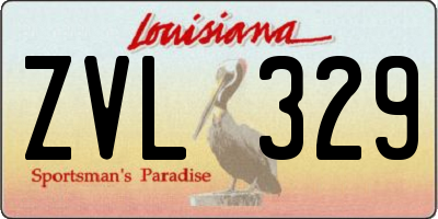 LA license plate ZVL329