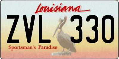 LA license plate ZVL330