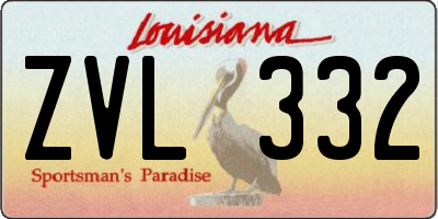 LA license plate ZVL332