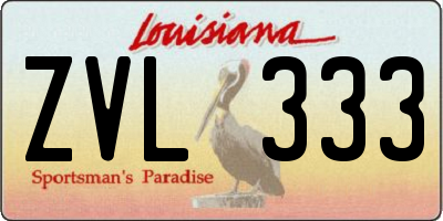 LA license plate ZVL333