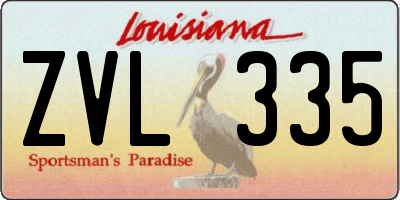 LA license plate ZVL335