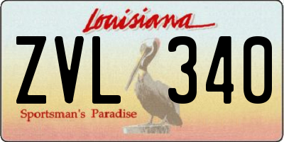 LA license plate ZVL340