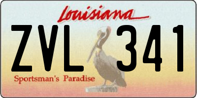 LA license plate ZVL341