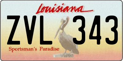 LA license plate ZVL343