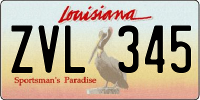 LA license plate ZVL345