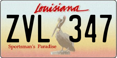 LA license plate ZVL347