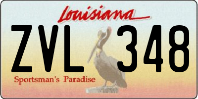 LA license plate ZVL348
