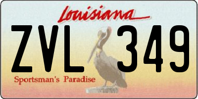 LA license plate ZVL349