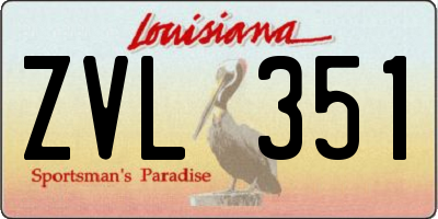 LA license plate ZVL351