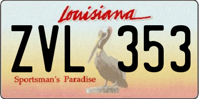 LA license plate ZVL353