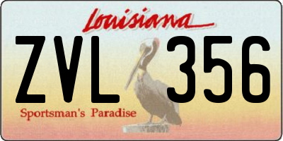 LA license plate ZVL356