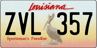 LA license plate ZVL357