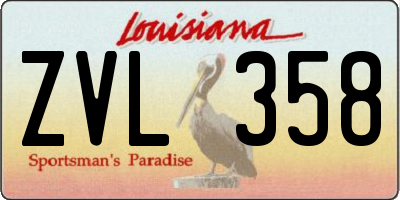 LA license plate ZVL358