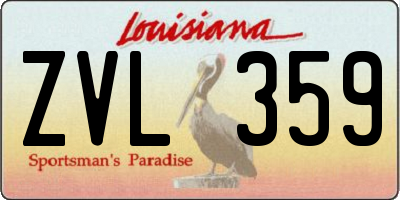 LA license plate ZVL359