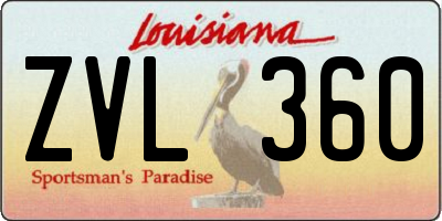 LA license plate ZVL360