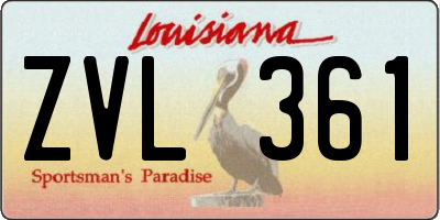 LA license plate ZVL361