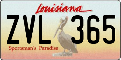 LA license plate ZVL365