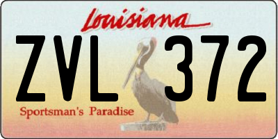 LA license plate ZVL372