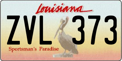 LA license plate ZVL373