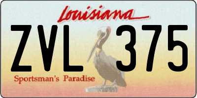 LA license plate ZVL375