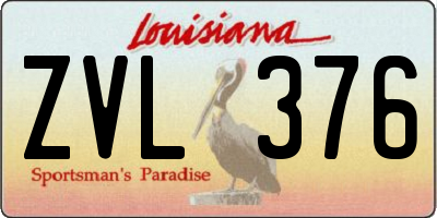 LA license plate ZVL376