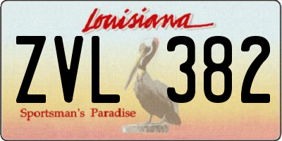 LA license plate ZVL382