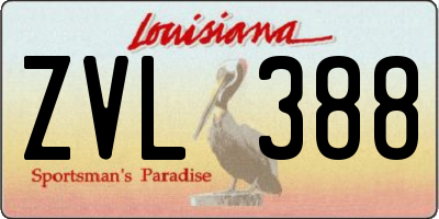 LA license plate ZVL388