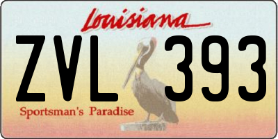 LA license plate ZVL393