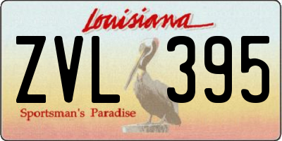 LA license plate ZVL395