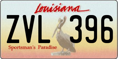 LA license plate ZVL396