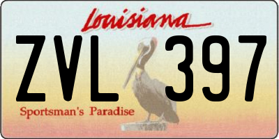 LA license plate ZVL397