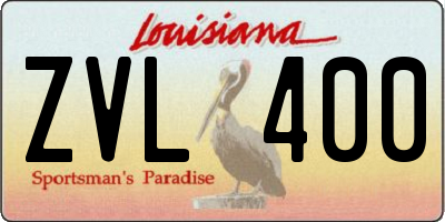 LA license plate ZVL400