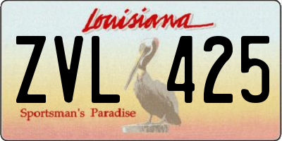 LA license plate ZVL425