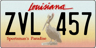 LA license plate ZVL457