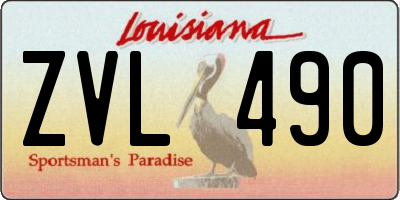 LA license plate ZVL490