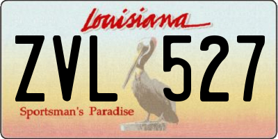 LA license plate ZVL527