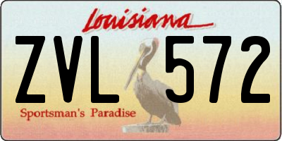 LA license plate ZVL572