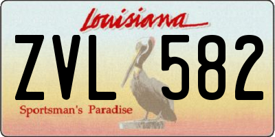 LA license plate ZVL582