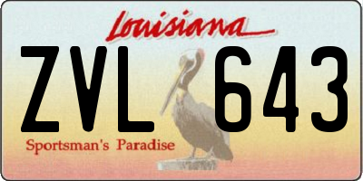 LA license plate ZVL643