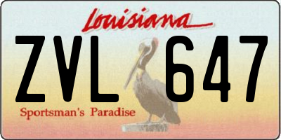 LA license plate ZVL647