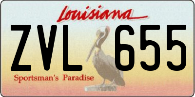 LA license plate ZVL655