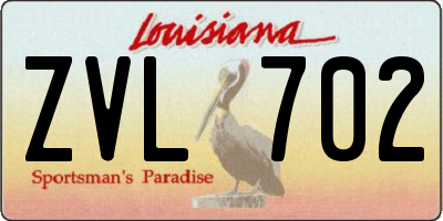LA license plate ZVL702