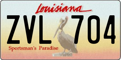 LA license plate ZVL704