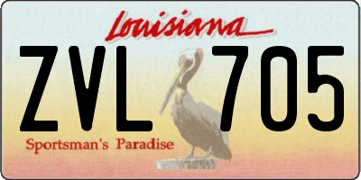 LA license plate ZVL705