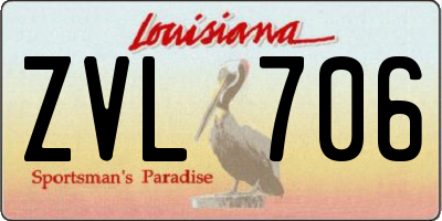 LA license plate ZVL706