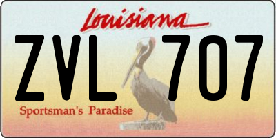 LA license plate ZVL707