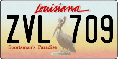 LA license plate ZVL709