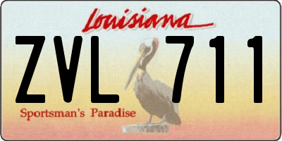 LA license plate ZVL711