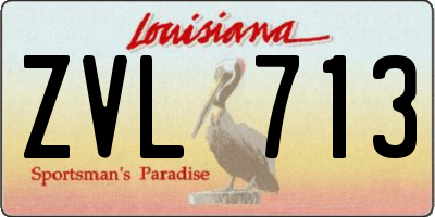 LA license plate ZVL713
